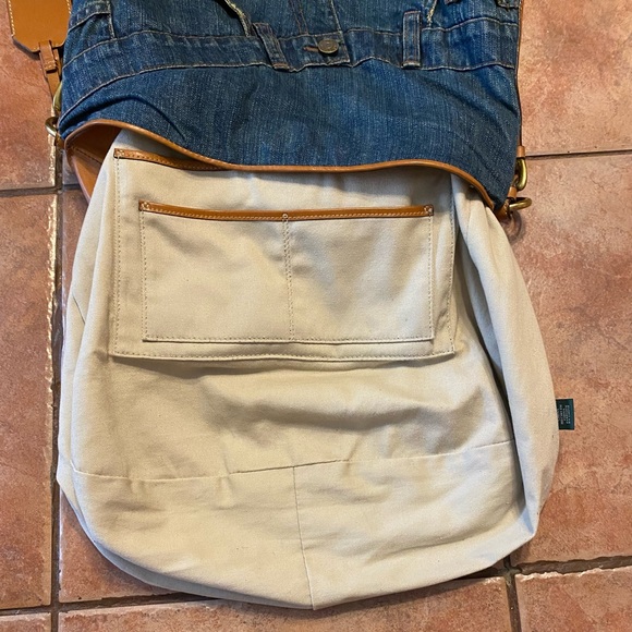 Ralph Lauren Denim Leather Hobo Handbag EXTREMELY RARE❣️ - Picture 13 of 16